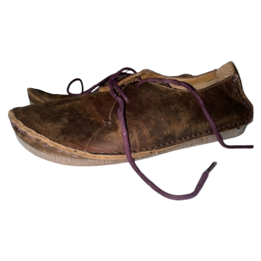 Clarks Artisan Janey Mae Oxford Brown Leather Shoes 9